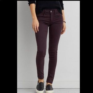American Eagle Sateen Jegging Eggplant Purple 00